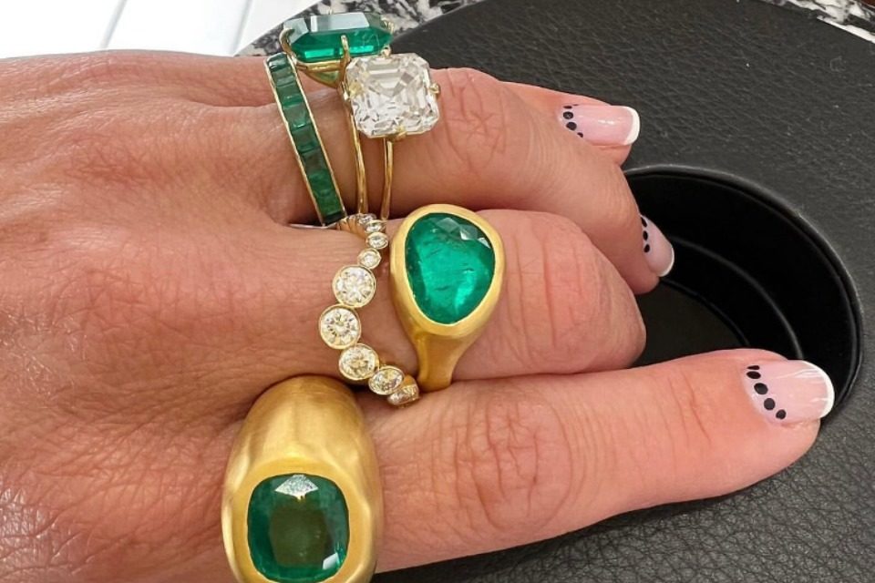 J Lo Gemstone engagement ring