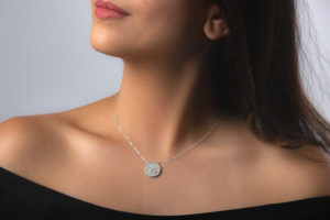 White Gold Disc Necklace
