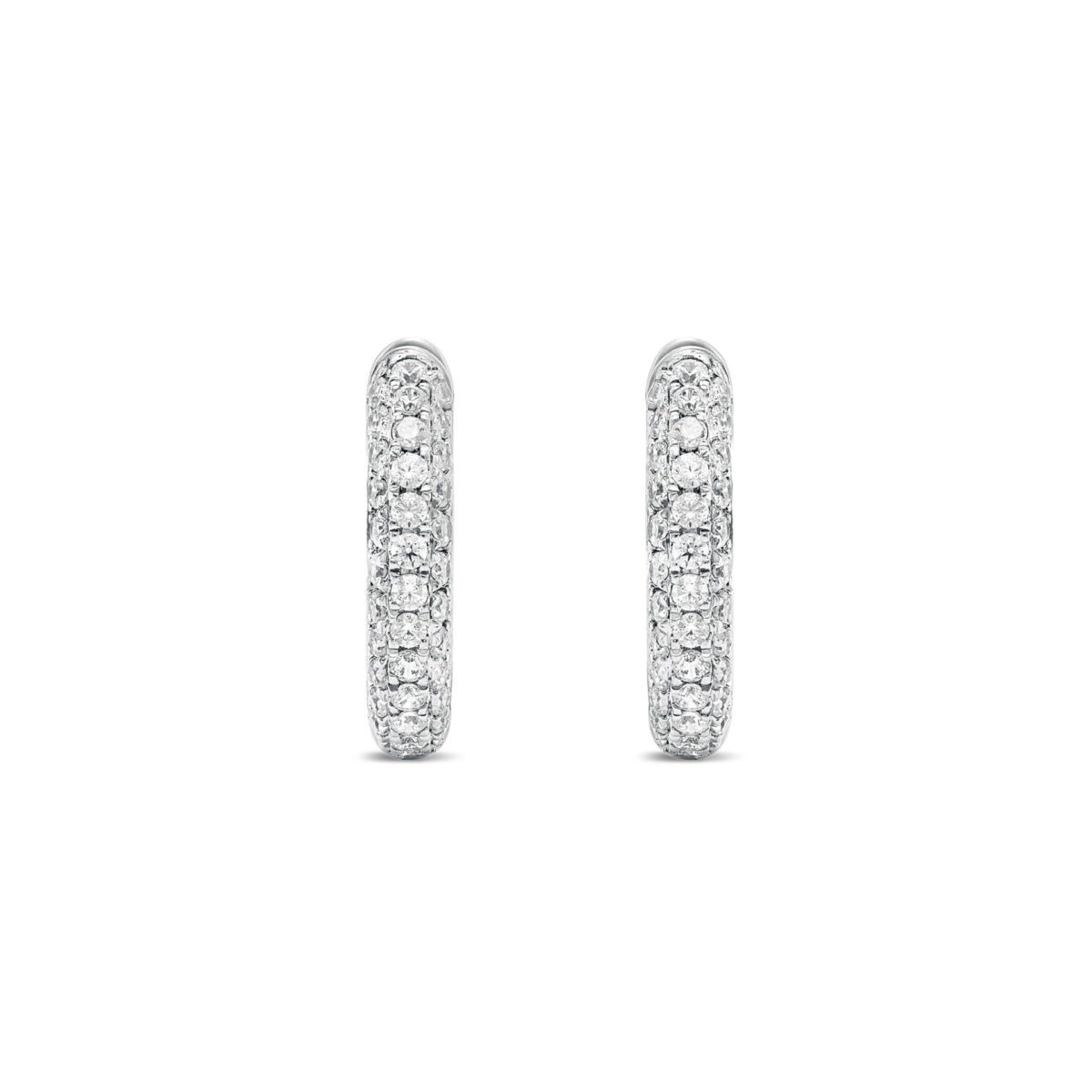 1ct Diamond Pave Hoop Earrings