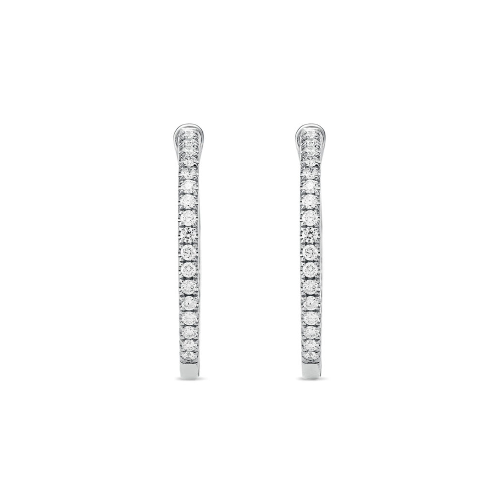 1ct Eternal Diamond Hoop Earrings, Medium