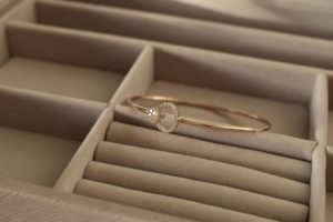 Keepers Collection - 0.25ct Diamond & Gold Love Lock Bangle