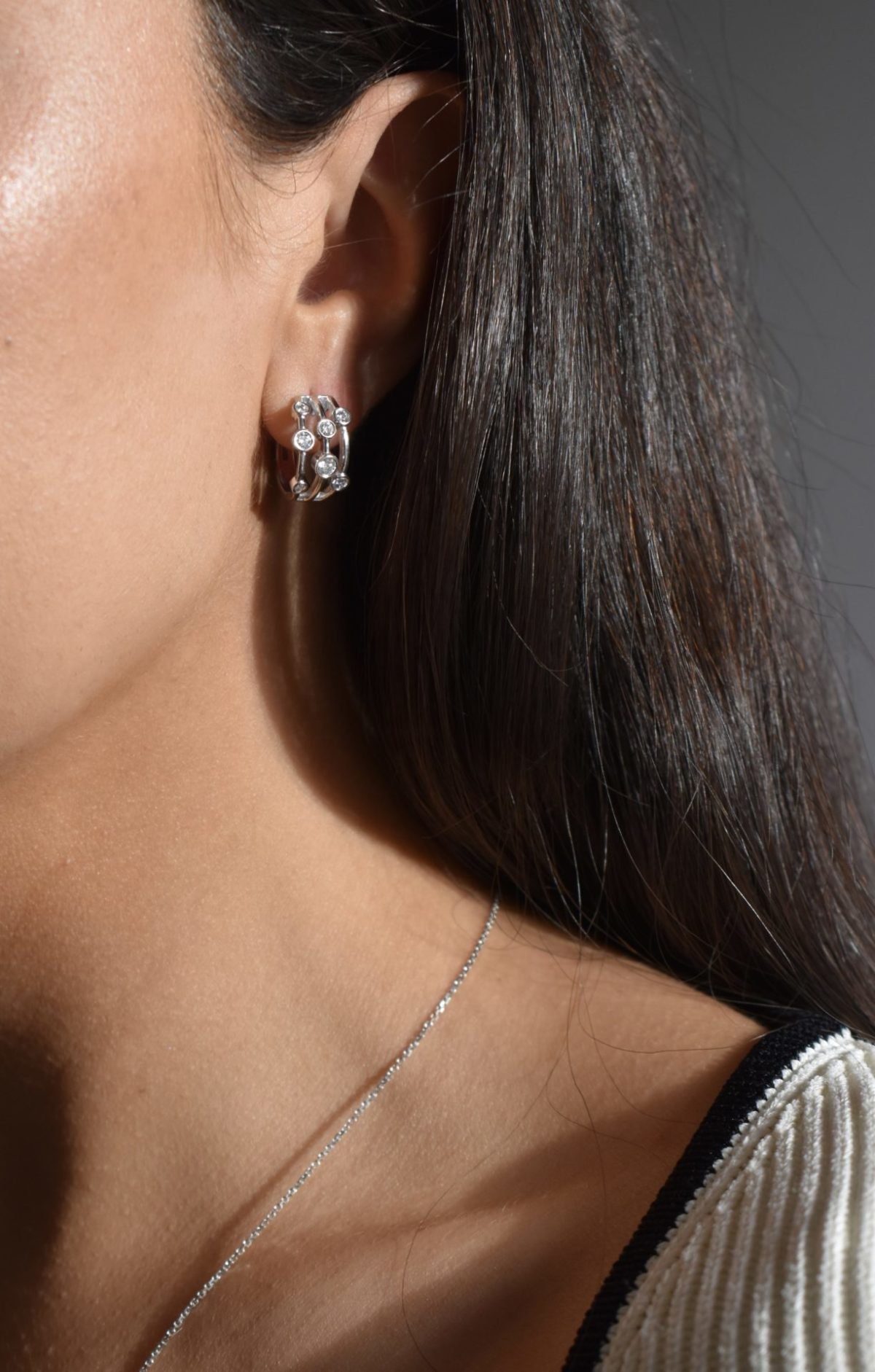 Keepers Collection - 0.7ct Diamond Drop Hoop Earrings