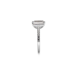 Keepers Collection Patricia Engagement Ring - Emerald Cut Diamond with Pave Diamond Band