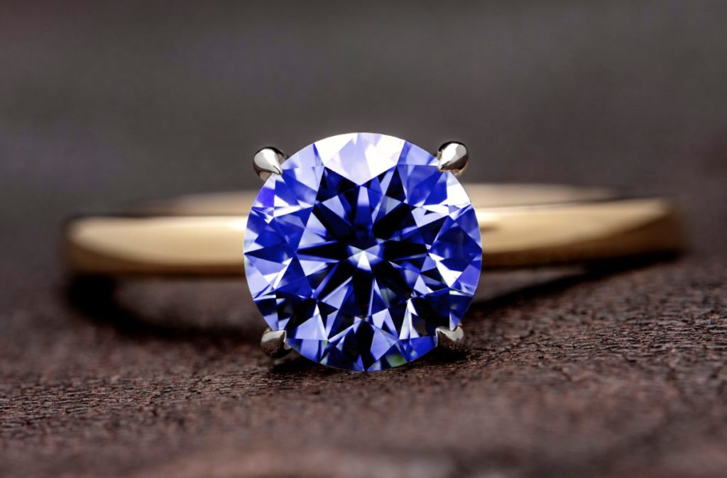 Blue gemstone sapphire ring