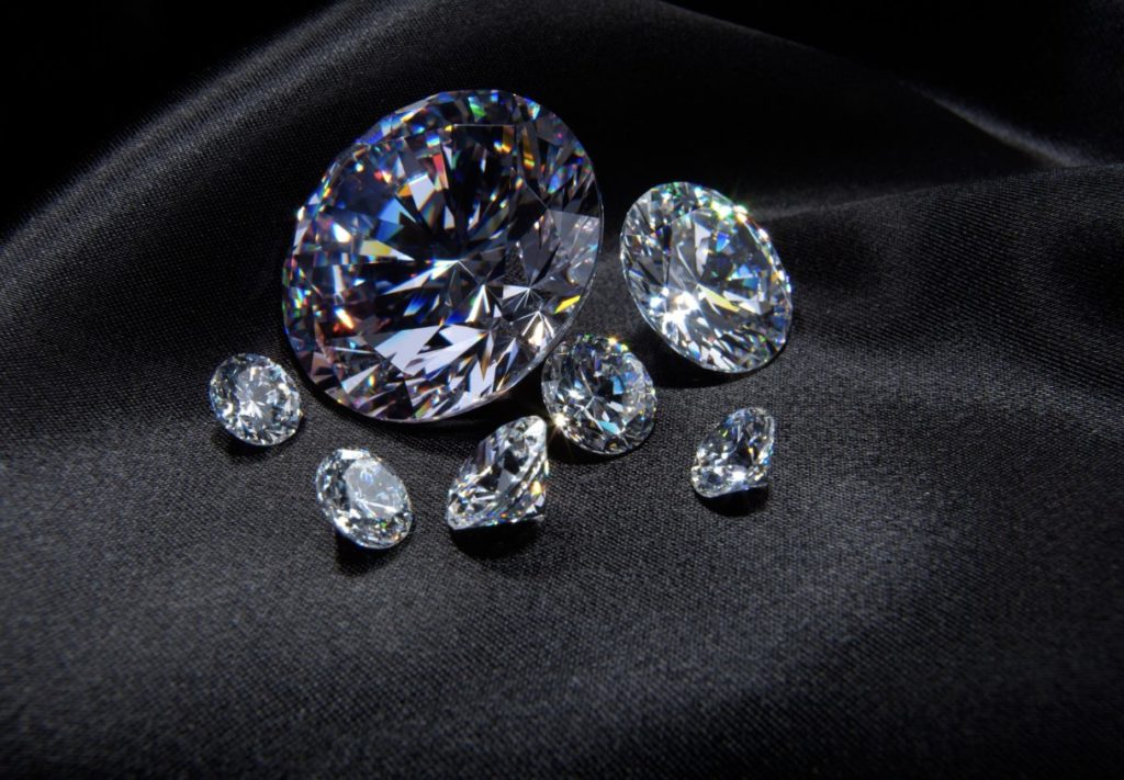 Diamonds on a black cloth