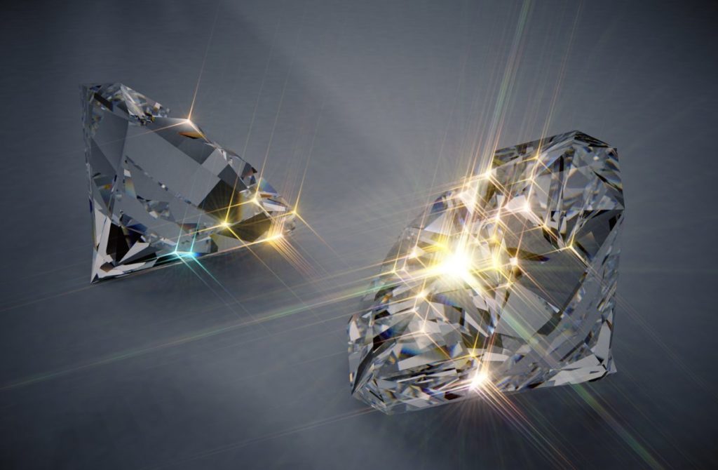 Bright and sparkling diamonds